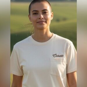 CARHARDTT LOOSE FIT CASUAL COWGIRL SHORT SLEEVE SCRIPT LOGO T-SHIRT SZ M